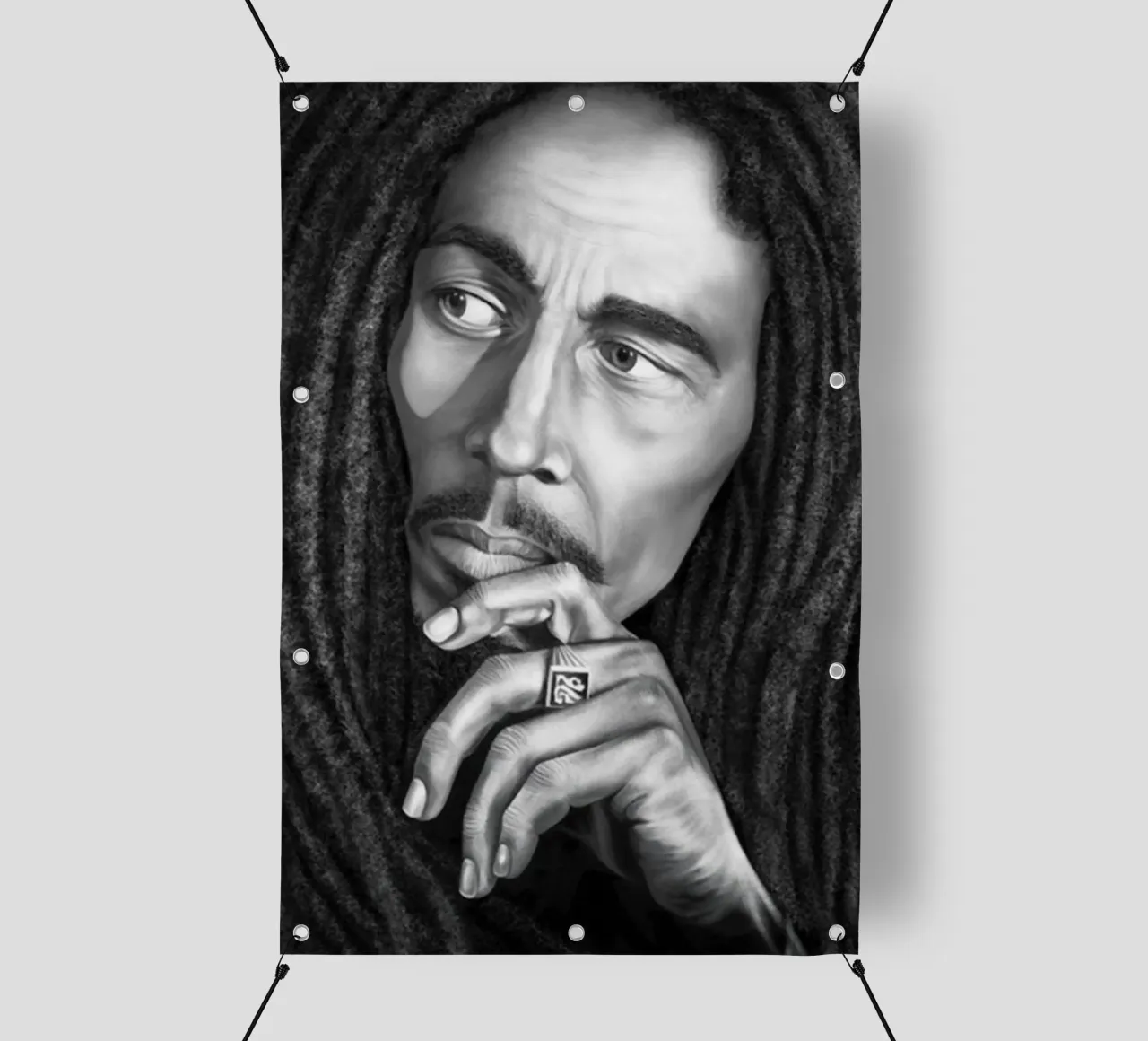 Bob Marley BW telo in pvc da nicol shop
