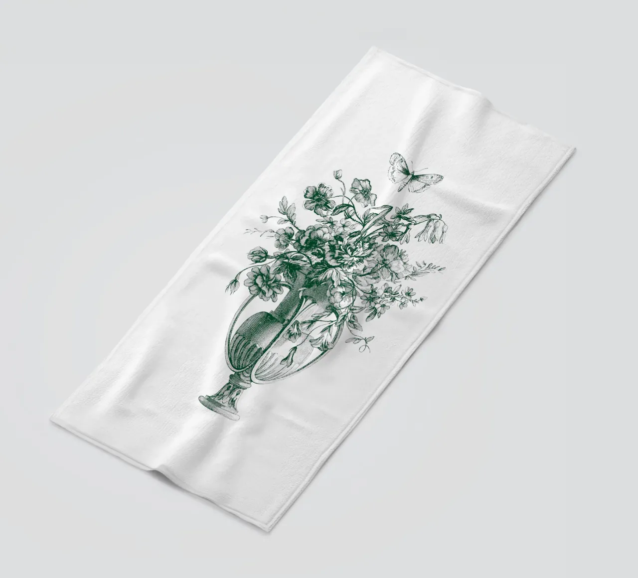 vintage and butterfly bouquet beach towel by morphinaeblue