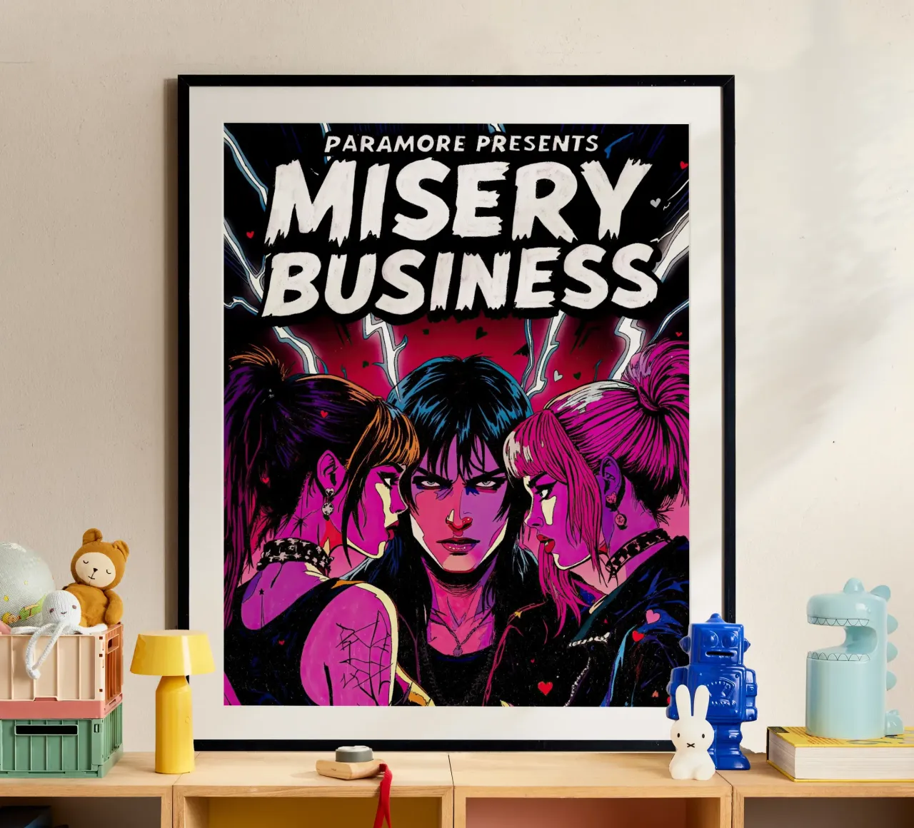 Affari di miseria poster con telaio in legno da lucasmeier
