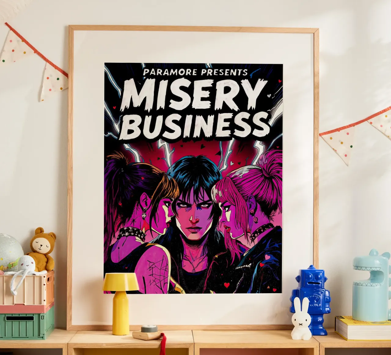 Affari di miseria poster con telaio in legno da lucasmeier