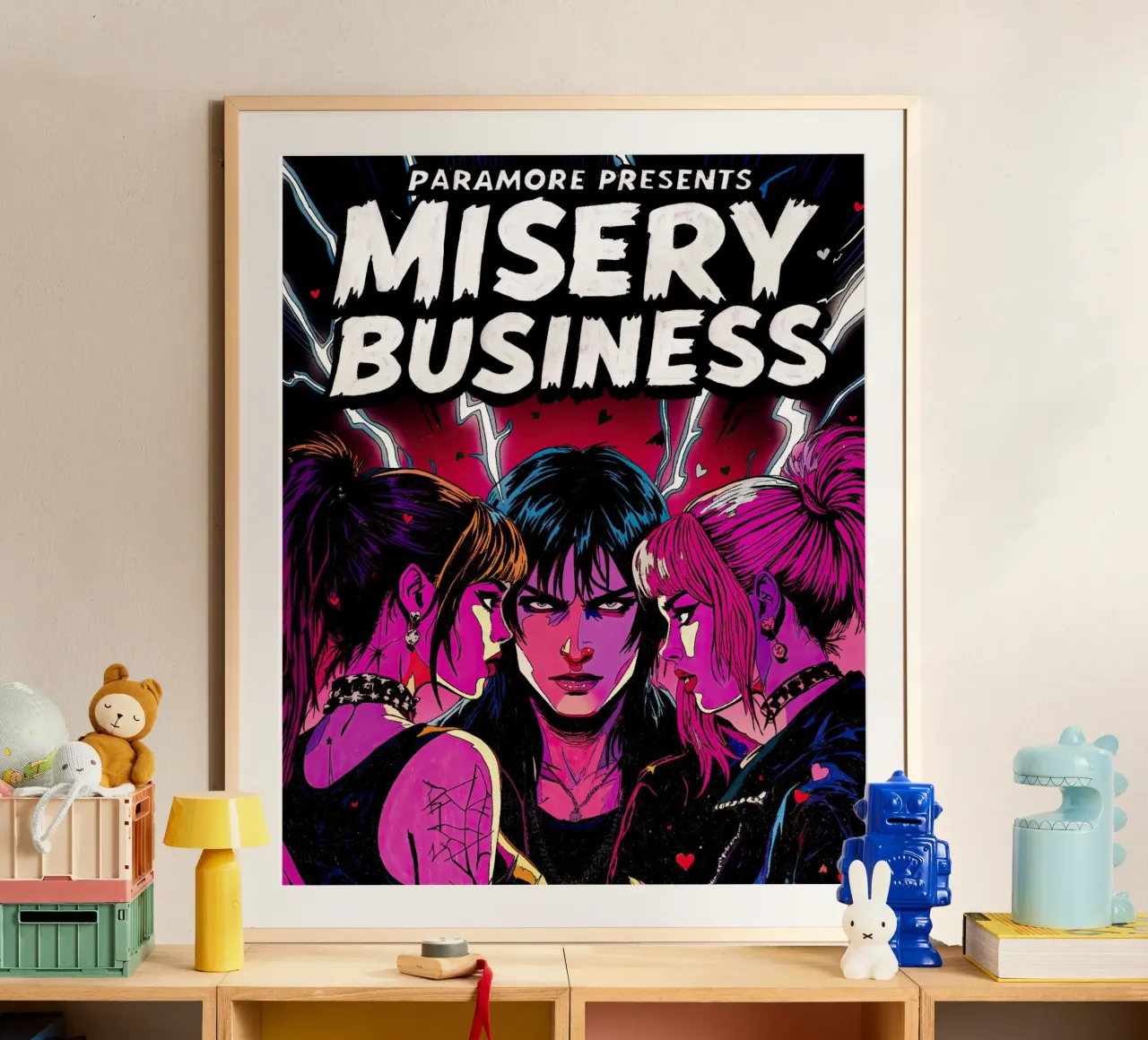 Affari di miseria poster con telaio in legno da lucasmeier