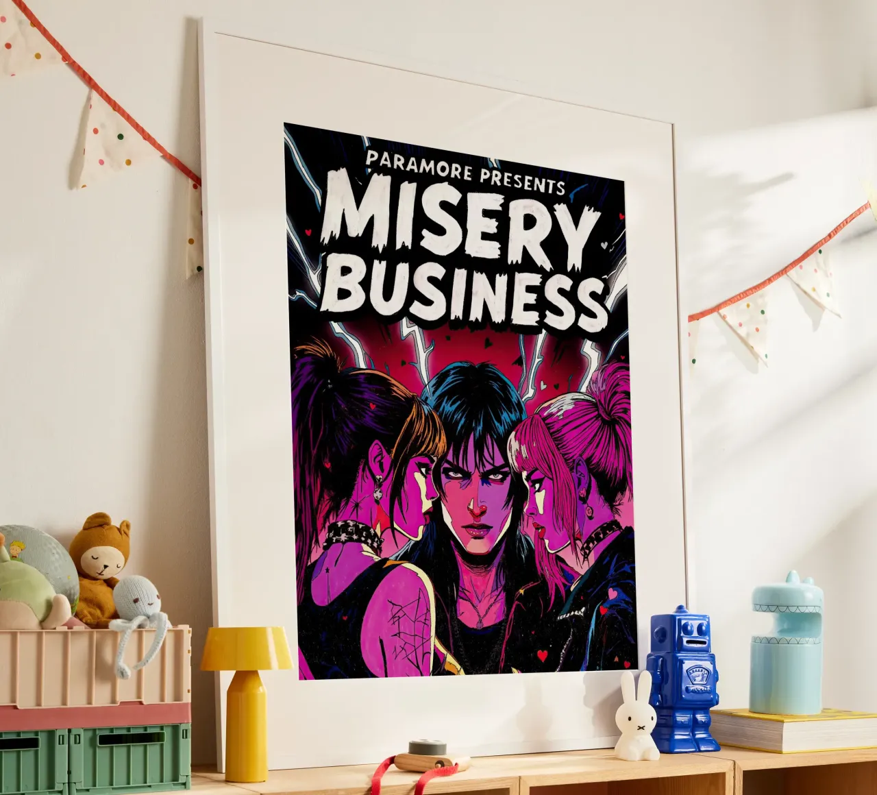 Affari di miseria poster con telaio in legno da lucasmeier