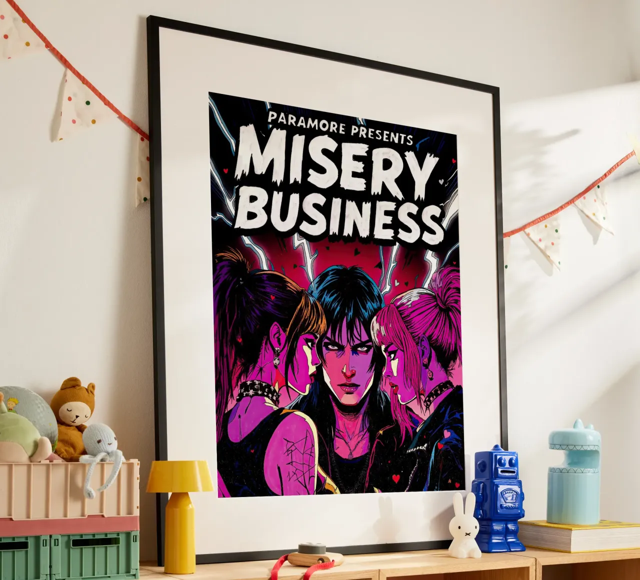 Affari di miseria poster con telaio in legno da lucasmeier