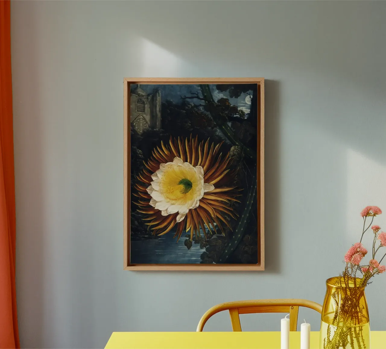 Vintage Thornton 2 Blowing Cereus tela con Cornice a cassetta da Vintage Print Collection