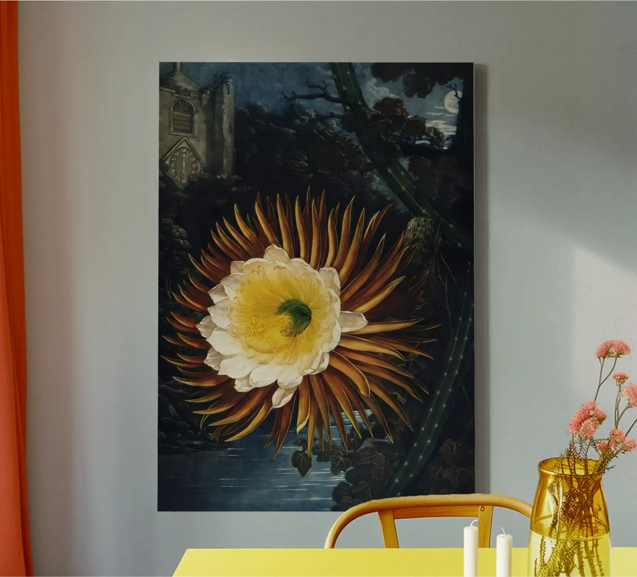 Vintage Thornton 2 Blowing Cereus tela con Cornice a cassetta da Vintage Print Collection