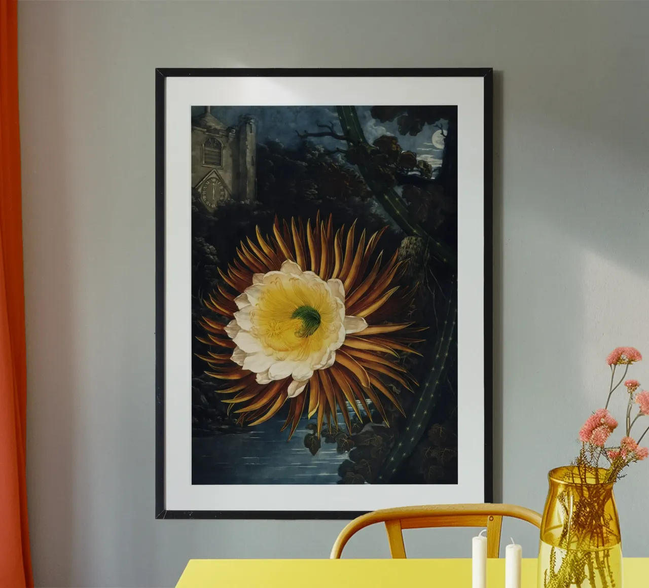 Vintage Thornton 2 Blowing Cereus poster con telaio in alluminio da Vintage Print Collection