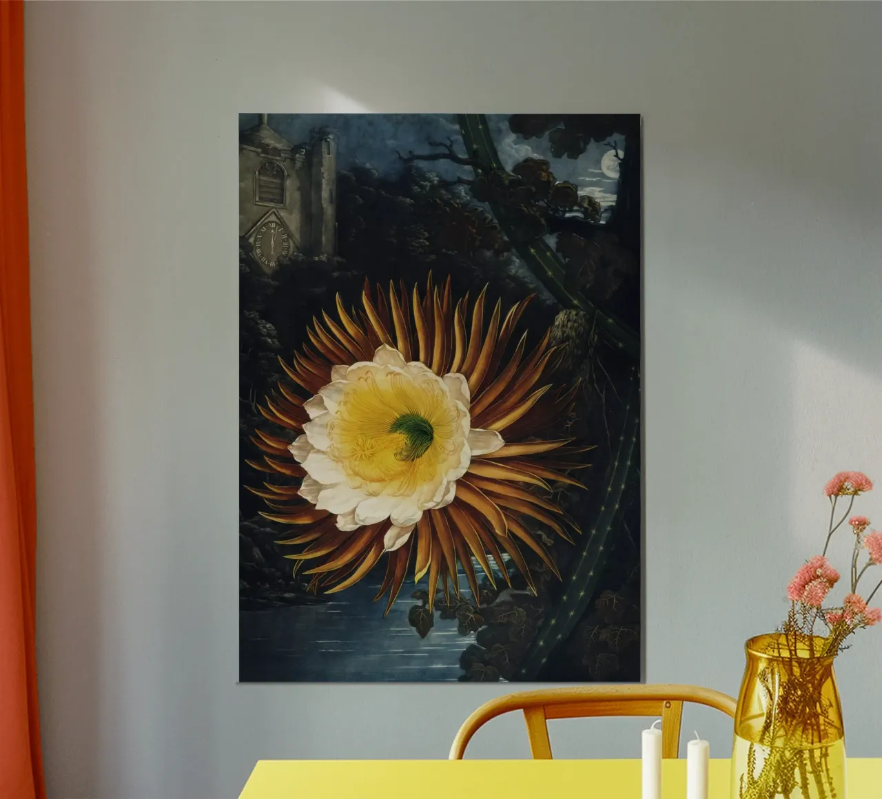 Vintage Thornton 2 Blowing Cereus poster con telaio in alluminio da Vintage Print Collection