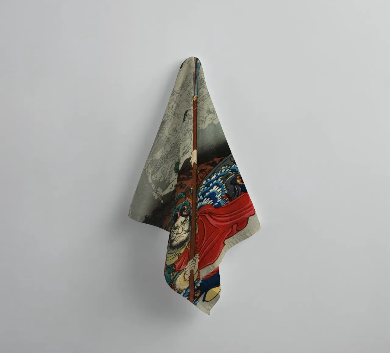 Samouraï combattant les esprits démoniaques - Ukiyo-e japonais d'époque serviette de bain de Masterpieces Of Japanese Art