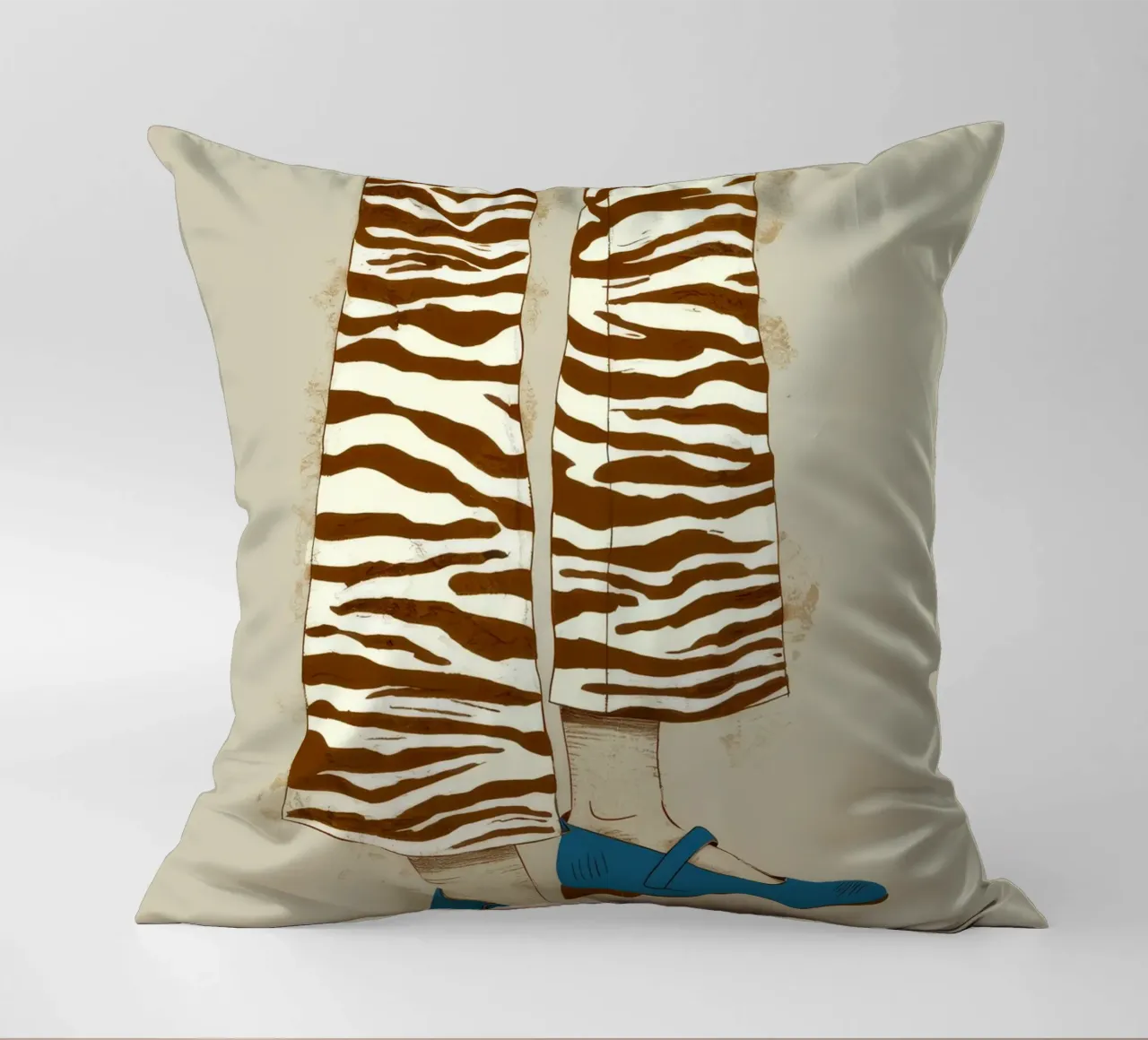 Zebra Stripe Stance decorative cushion by Peak Delusion