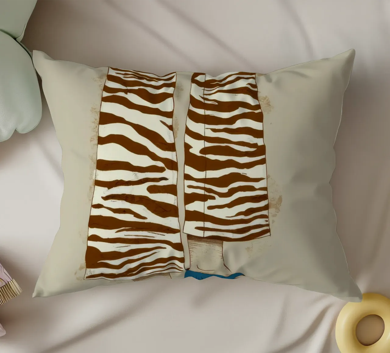 Zebra Stripe Stance decorative cushion by Peak Delusion