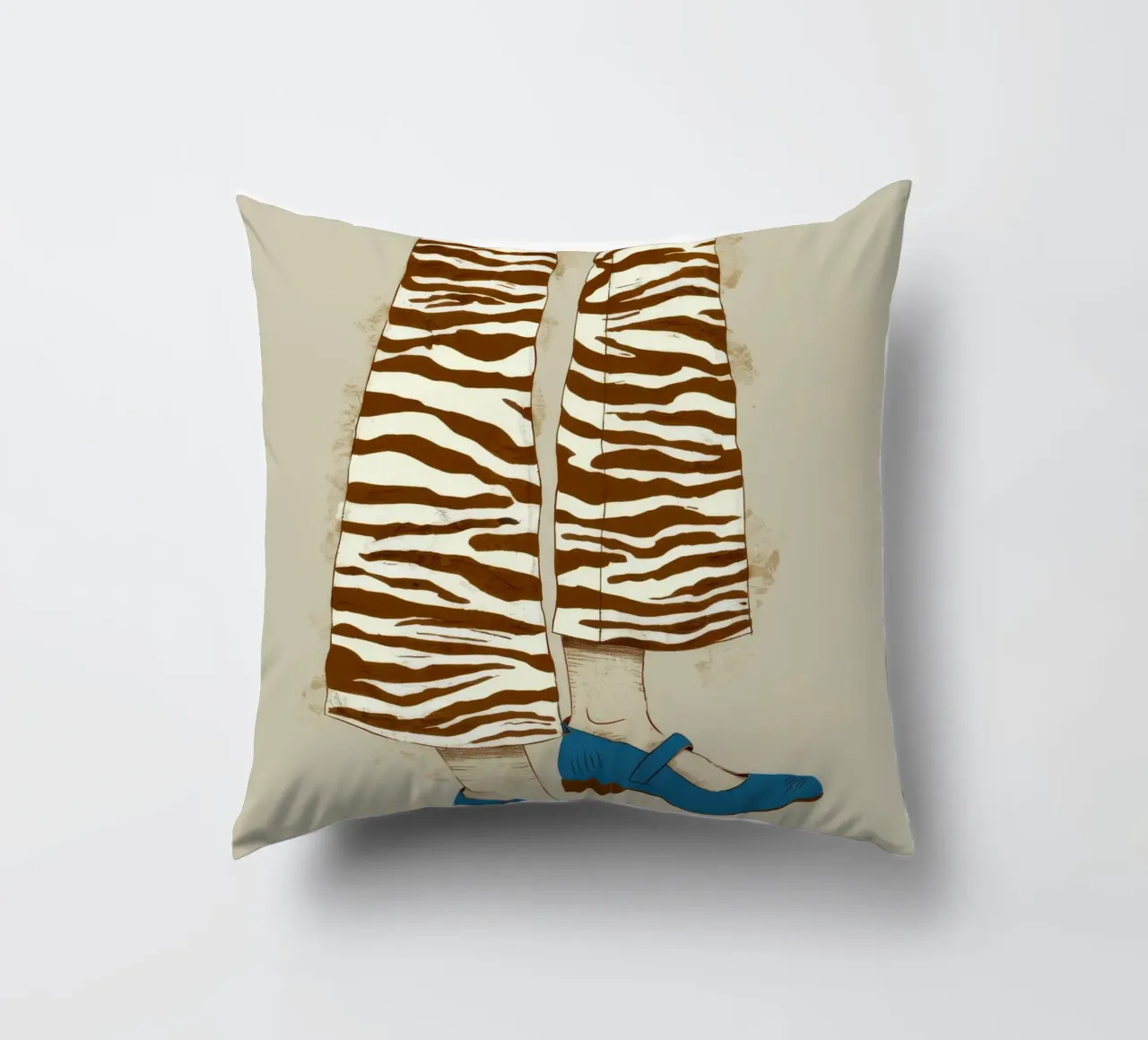 Zebra Stripe Stance decorative cushion by Peak Delusion
