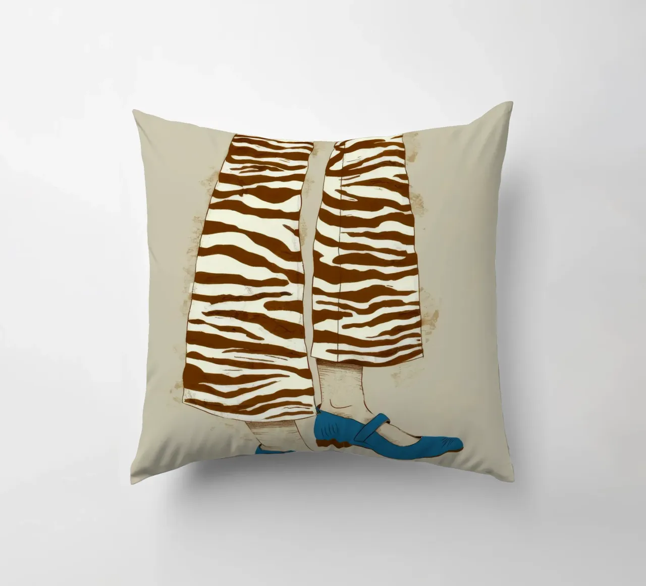 Zebra Stripe Stance decorative cushion by Peak Delusion