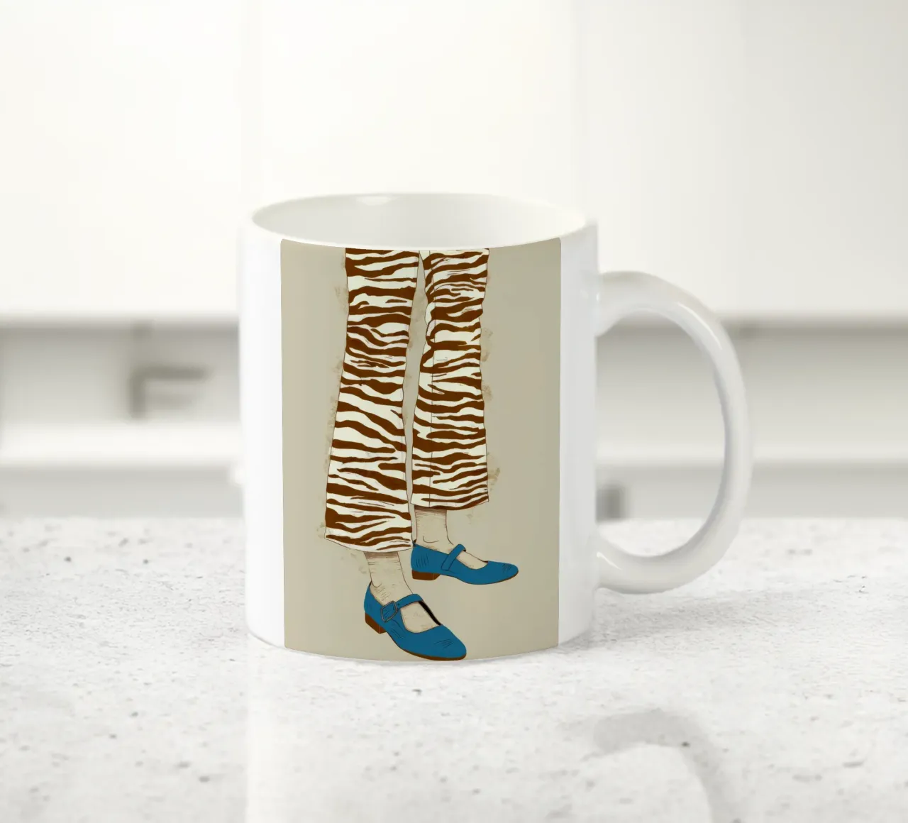 Zebra Stripe Stance ceramic mug by Peak Delusion