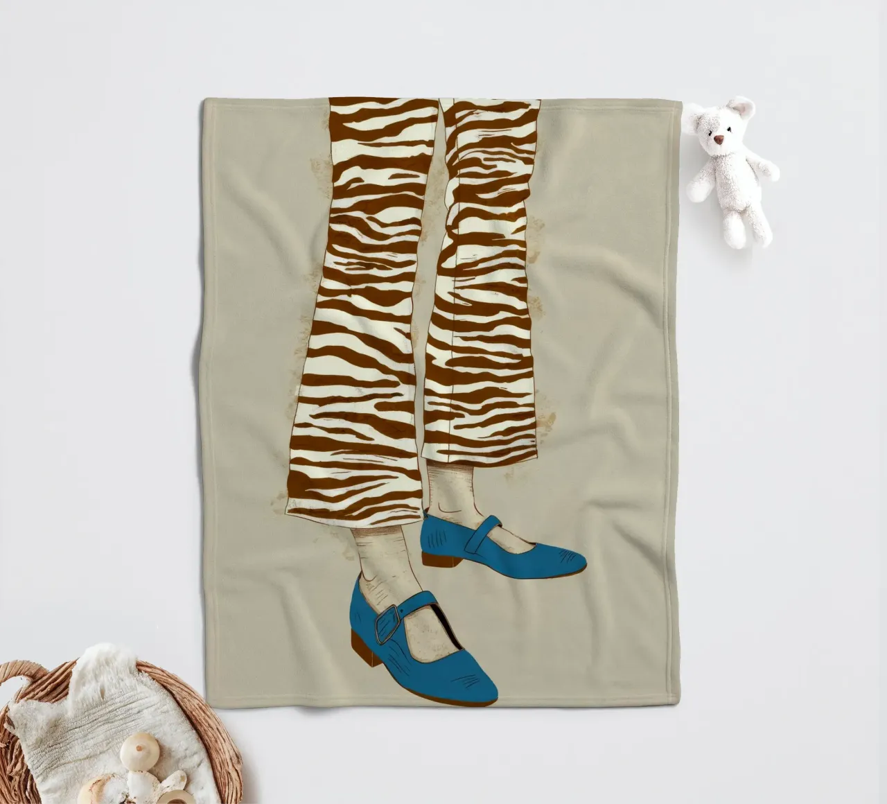 Zebra Stripe Stance fleece blanket by Peak Delusion
