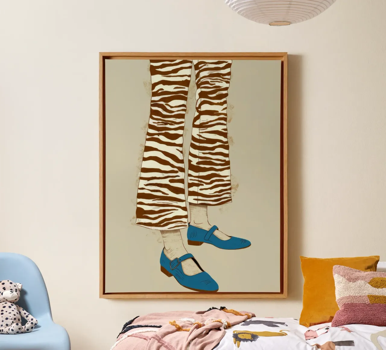 Zebra Streep Houding canvas met Baklijst van Peak Delusion