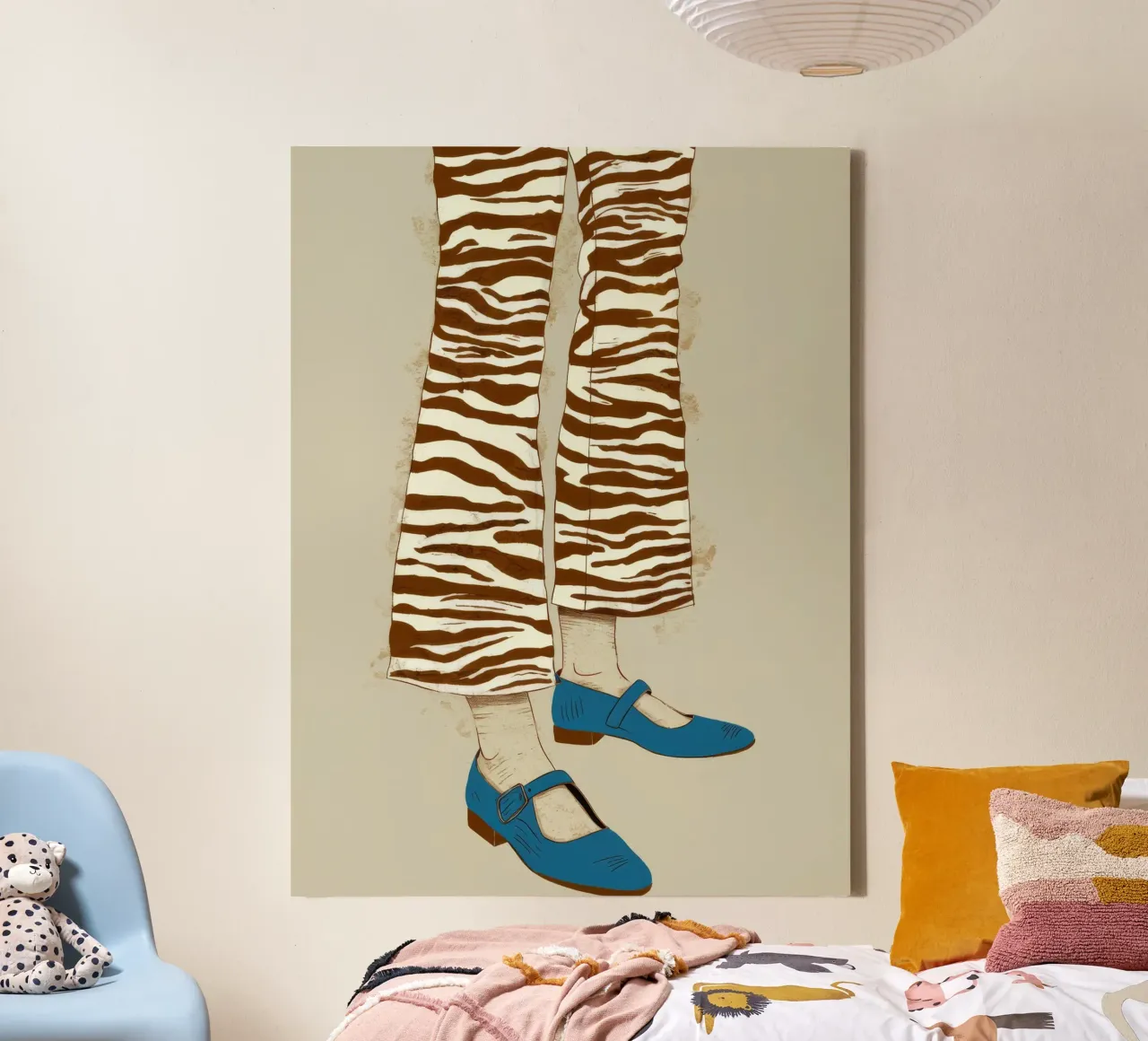 Zebra Streep Houding canvas met Baklijst van Peak Delusion