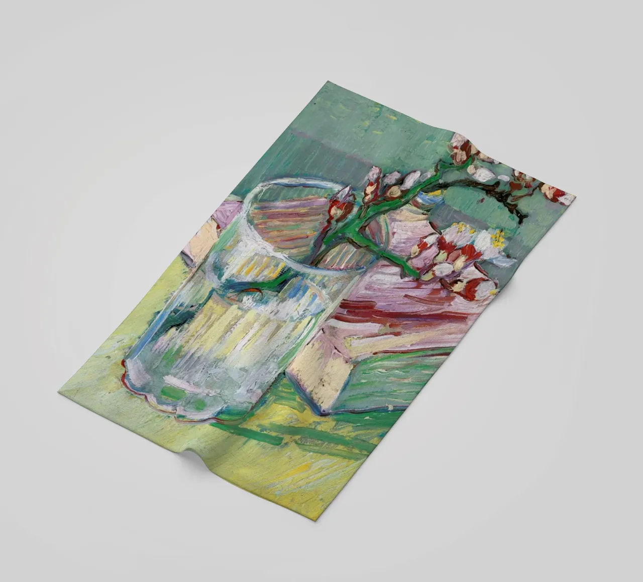 van Gogh  - Blossoming Almond Branch in a Glass with a Book telo mare da ARTOTHEK