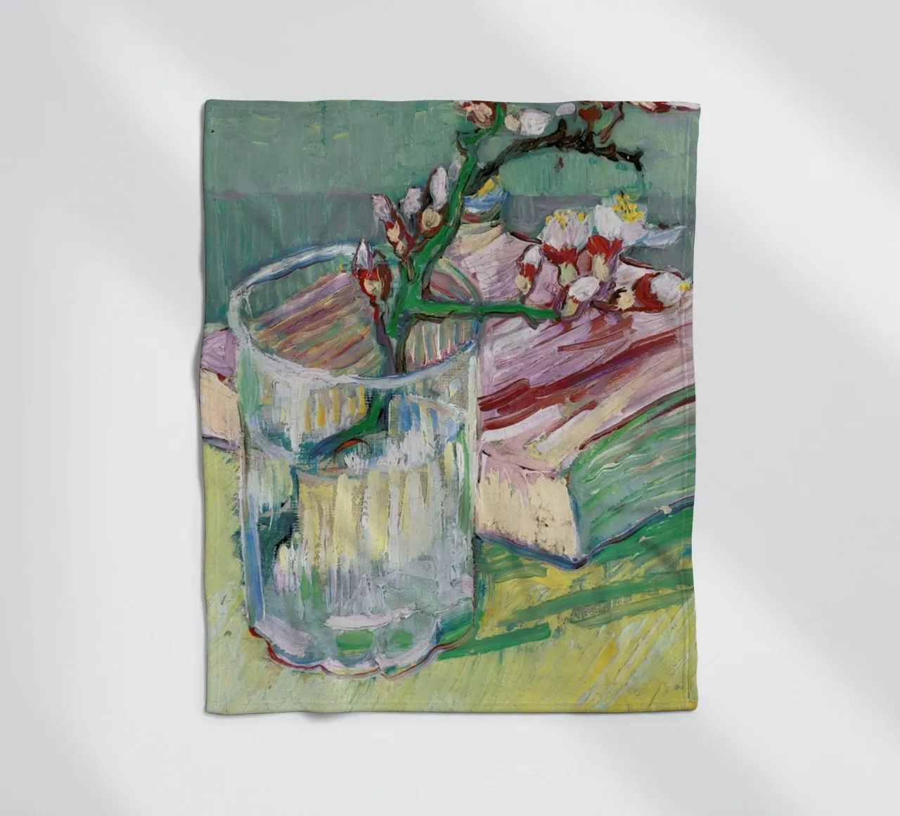van Gogh  - Blossoming Almond Branch in a Glass with a Book coperta in pile da ARTOTHEK