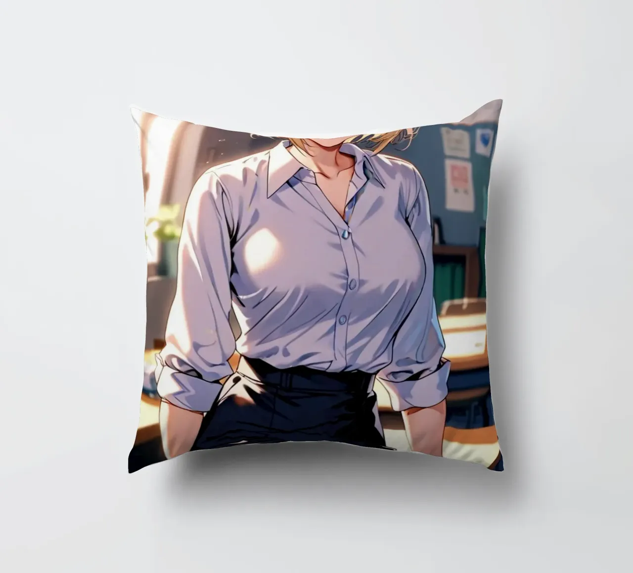 women at school decorative cushion by van hellen