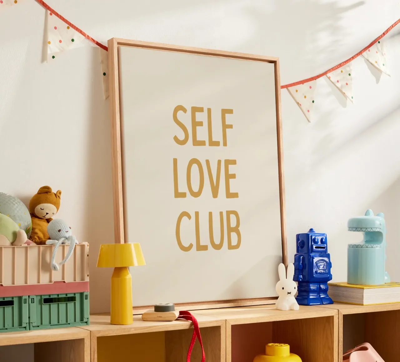 Club de l'amour de soi - Jaune d'or toile avec Caisse américaine de MoonlightPrint