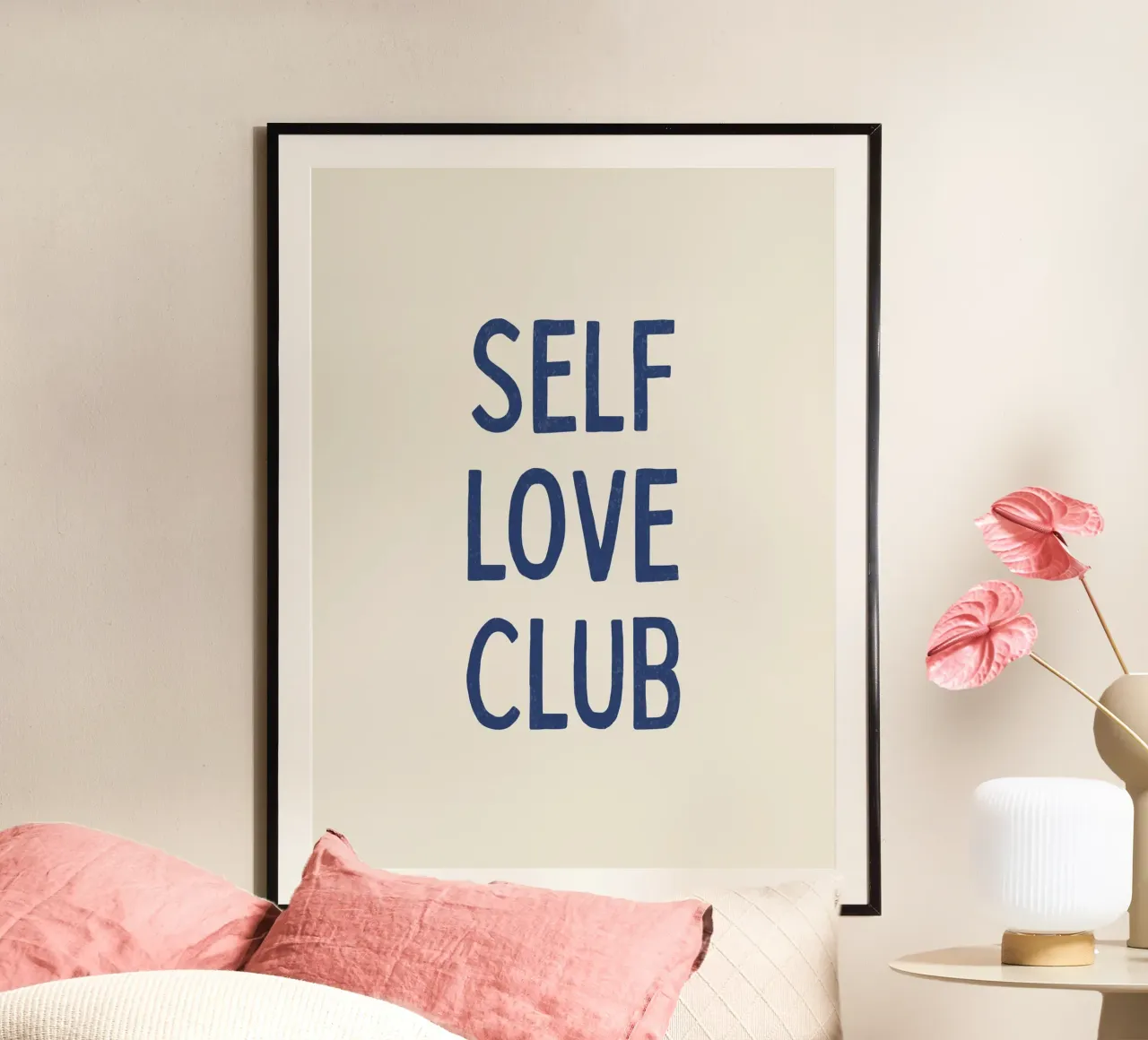 Self Love Club - Blue Navy poster with aluminum frame by MoonlightPrint