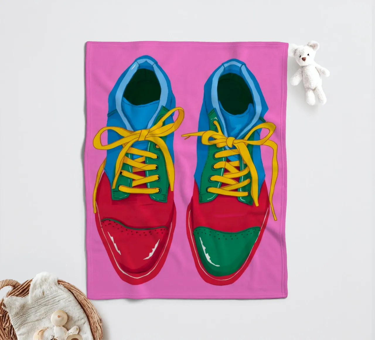 Sneaker Pop colorate coperta in pile da Peak Delusion