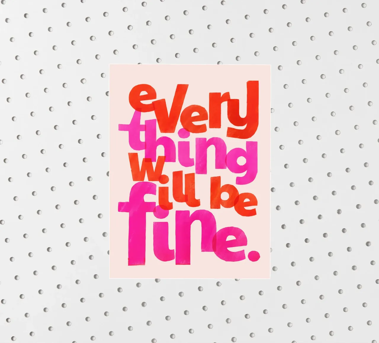 Everything Will Be Fine - Handgezeichnetes Zitat Kunst Sticker von showmemars