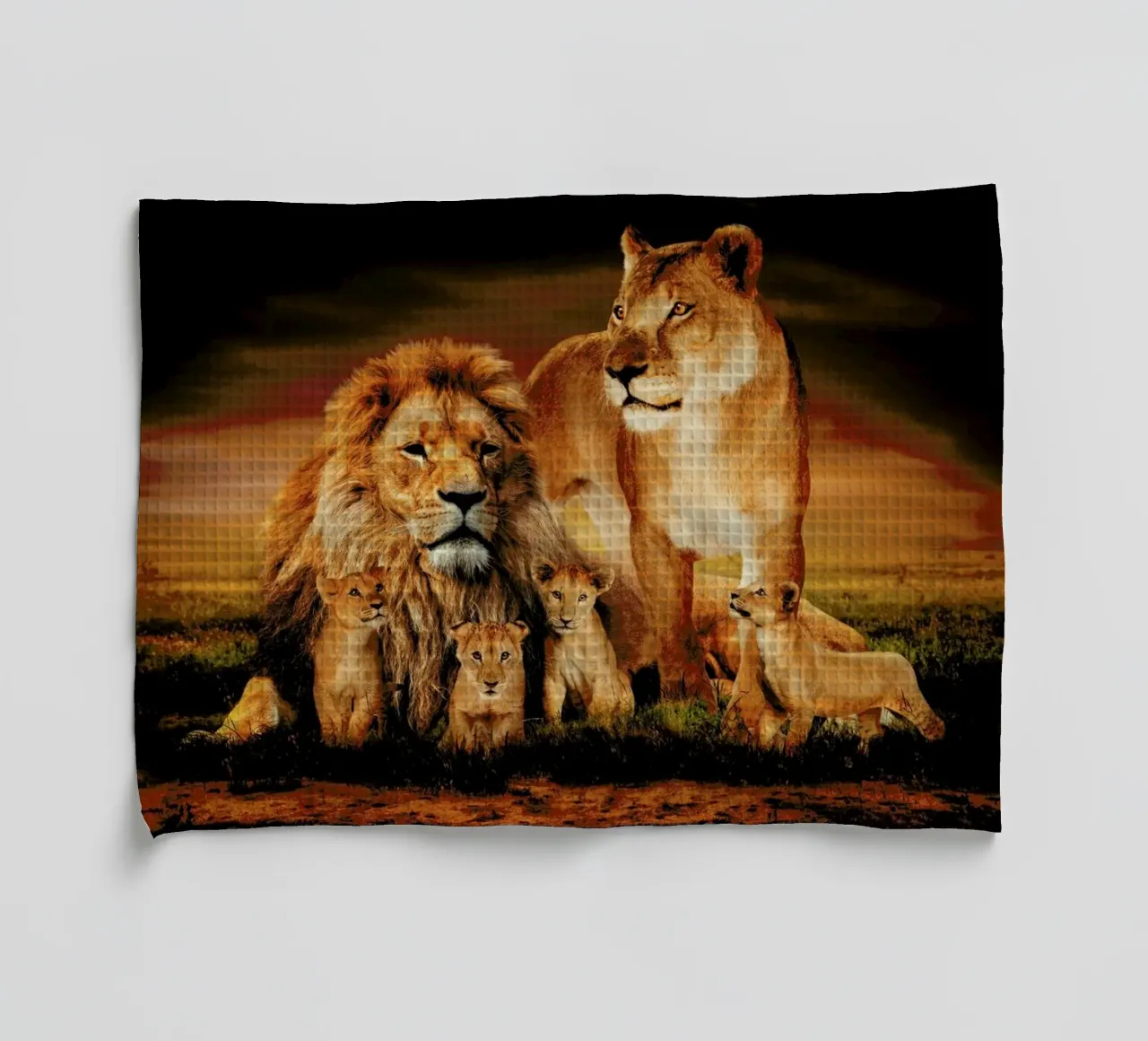 Lion Family canovaccio da cucina da Wouter Rikken