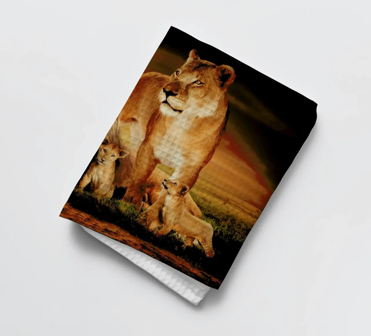 Lion Family canovaccio da cucina da Wouter Rikken