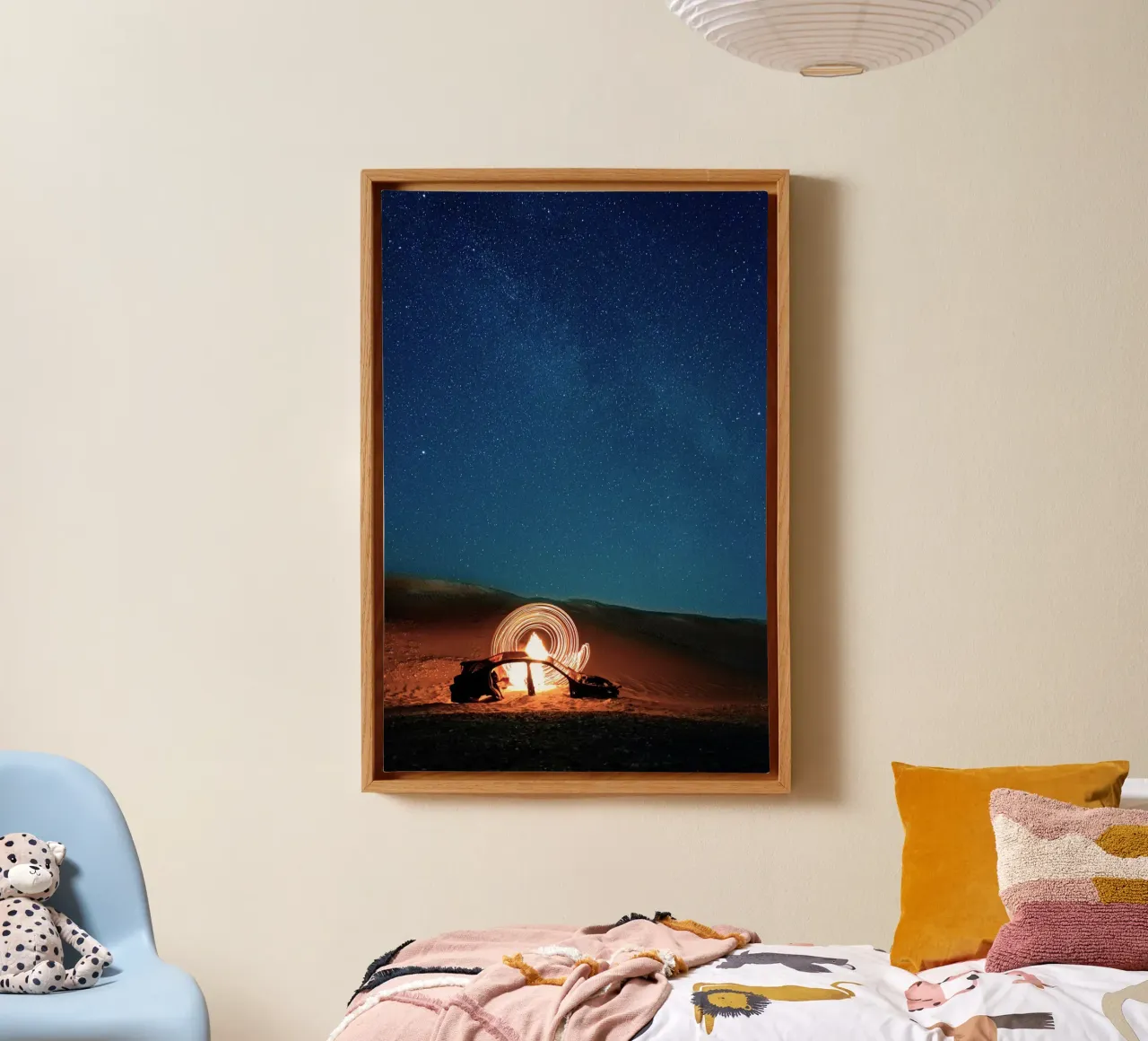 starry sky on desert canvas with Floater frame by life of sands