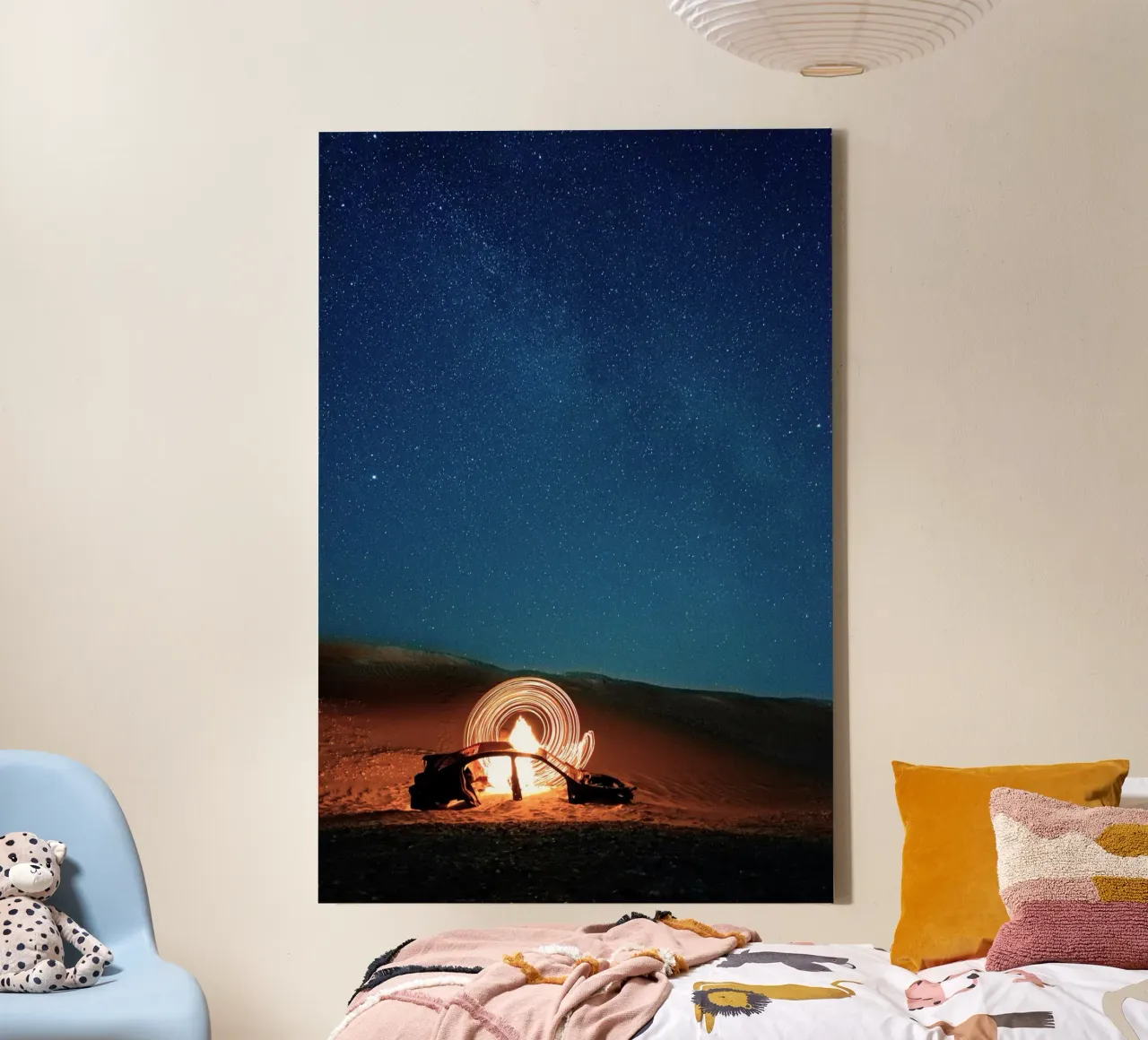 starry sky on desert canvas with Floater frame by life of sands