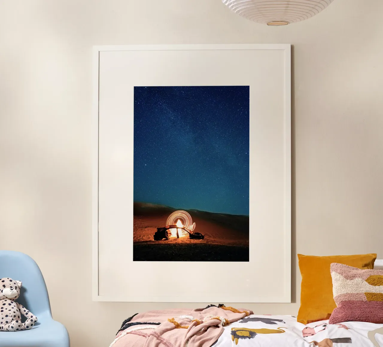 cielo stellato sul deserto poster con telaio in alluminio da life of sands