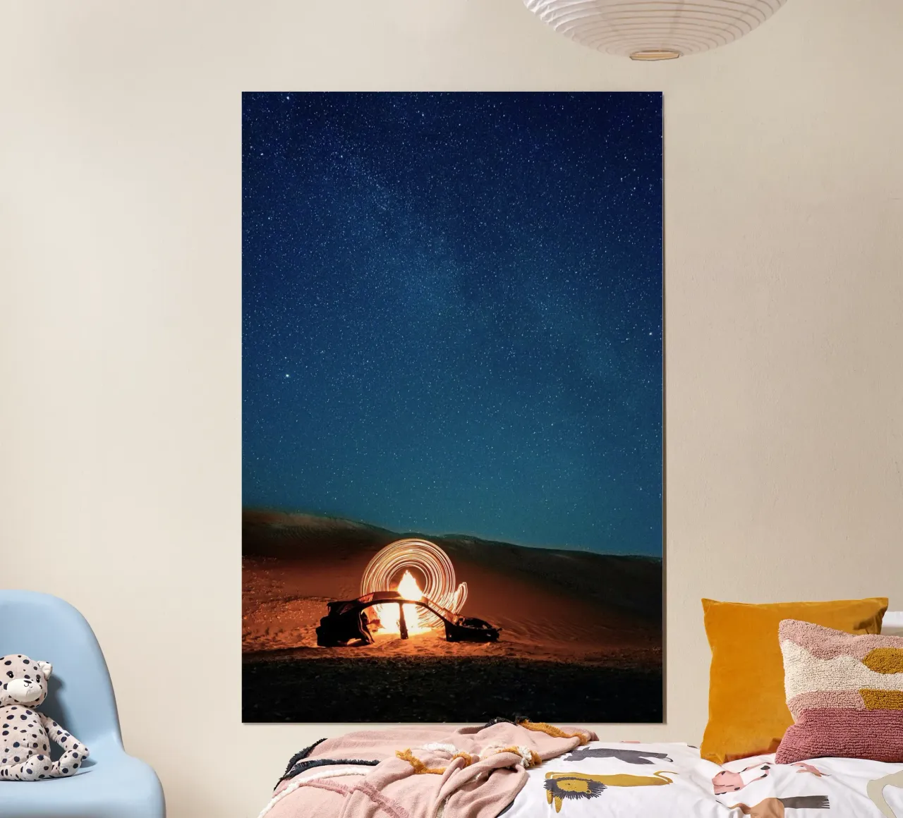 cielo stellato sul deserto poster con telaio in alluminio da life of sands
