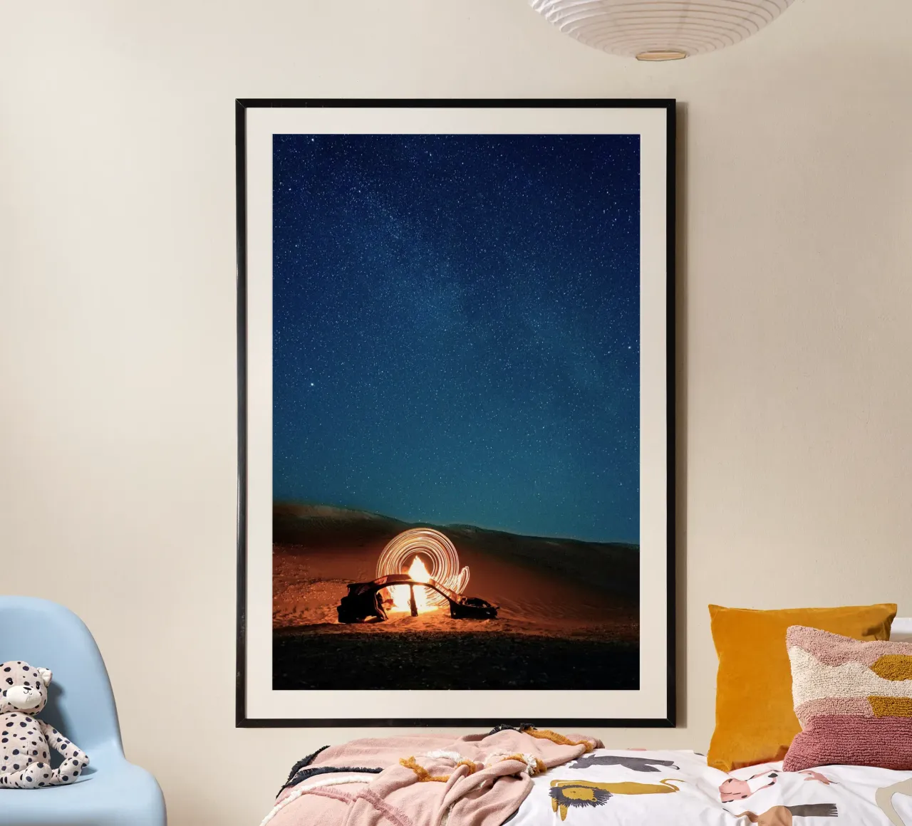 cielo stellato sul deserto poster con telaio in alluminio da life of sands