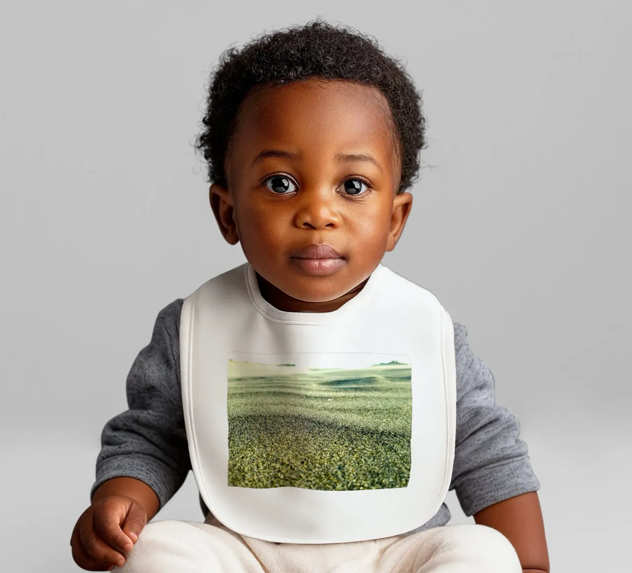 desert with green baby bib by life of sands