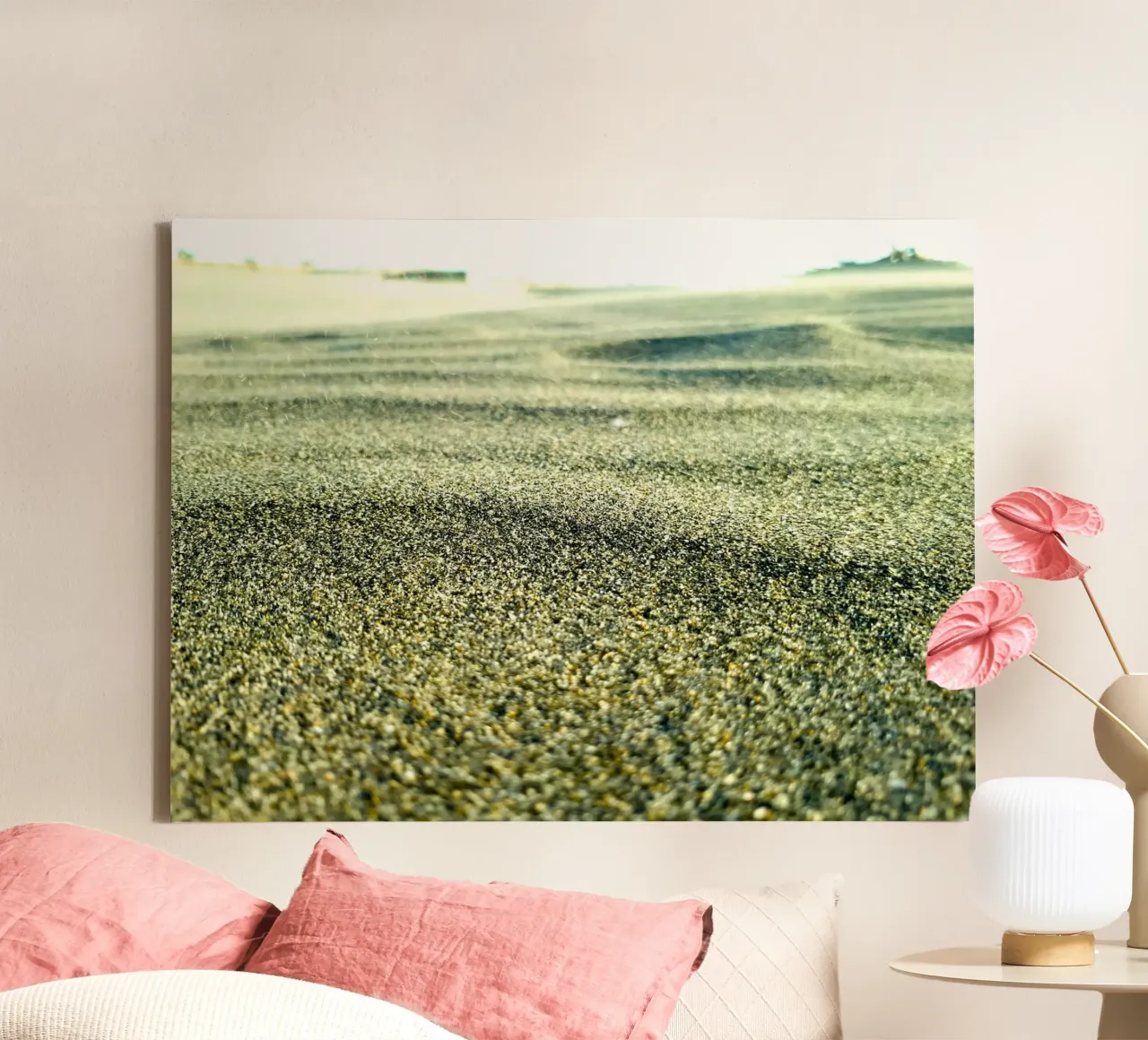 désert avec du vert toile avec Caisse américaine de life of sands