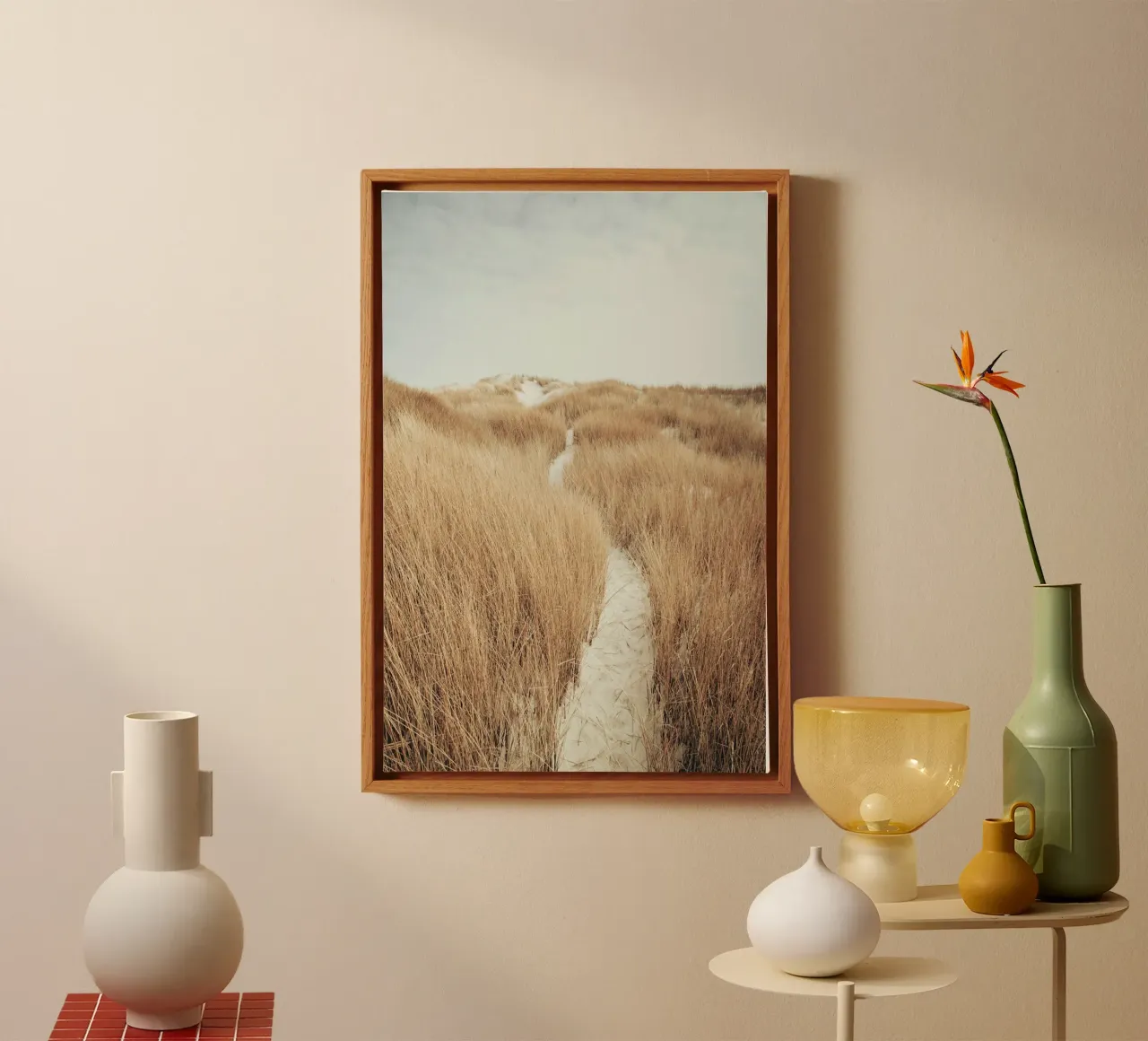 hoog gras rustig canvas met Baklijst van life of sands