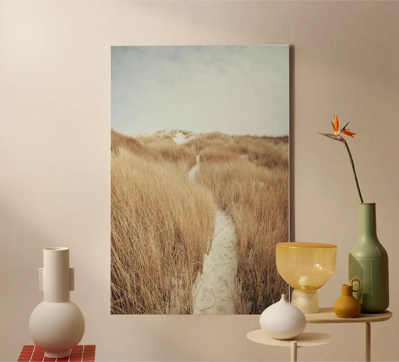 hoog gras rustig canvas met Baklijst van life of sands