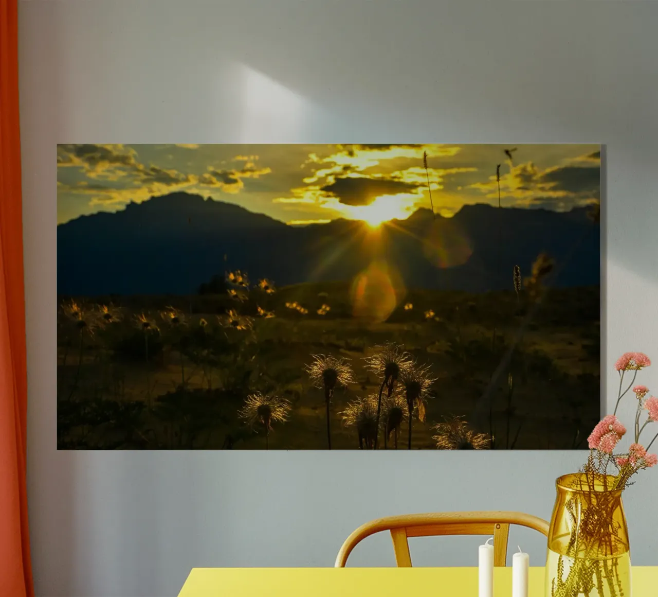 wildflowers in sunset acrylic glass by life of sands