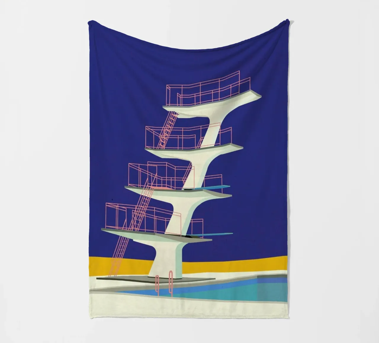 Diving Tower Fleecedecke von Rosi Feist