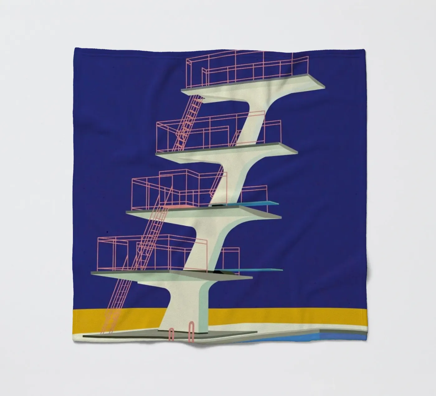 Diving Tower Fleecedecke von Rosi Feist