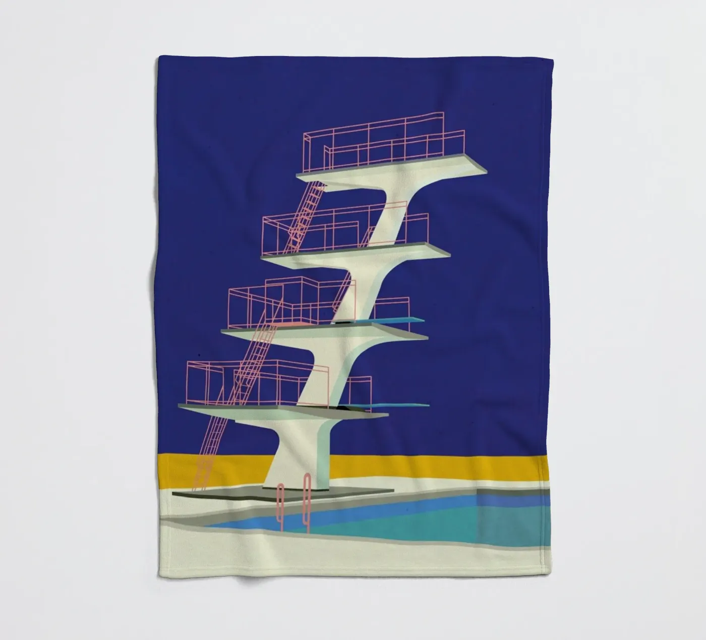 Diving Tower Fleecedecke von Rosi Feist