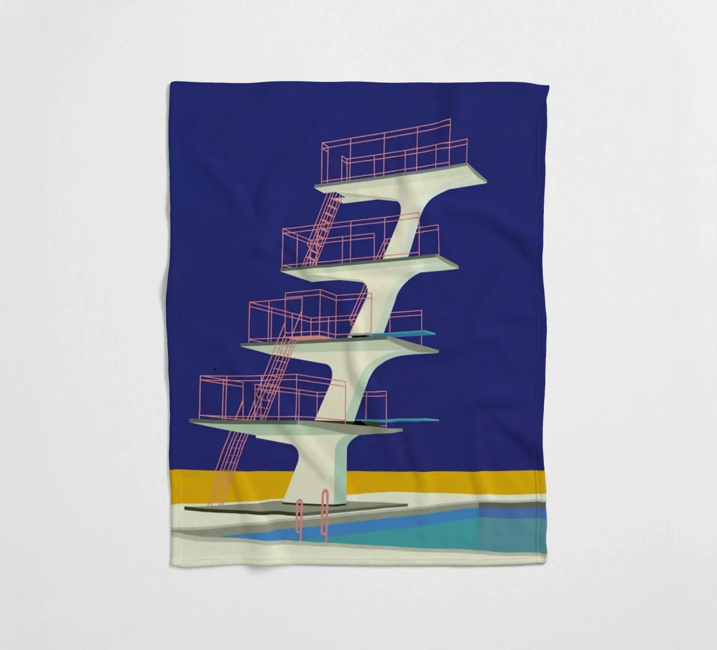 Diving Tower Fleecedecke von Rosi Feist