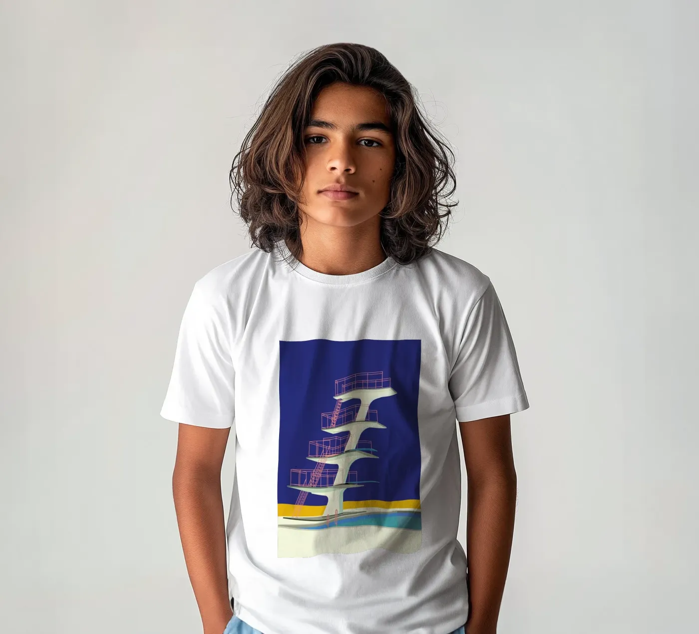 Diving Tower Kinder T-Shirt von Rosi Feist