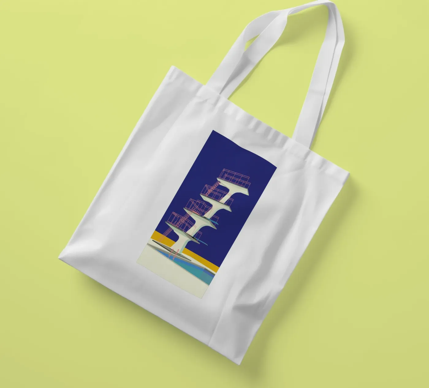 Diving Tower tote bag by Rosi Feist