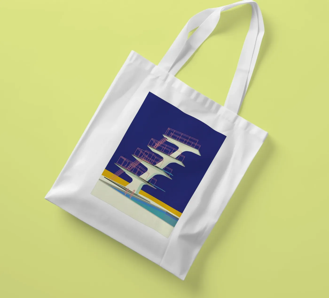 Diving Tower tote bag by Rosi Feist
