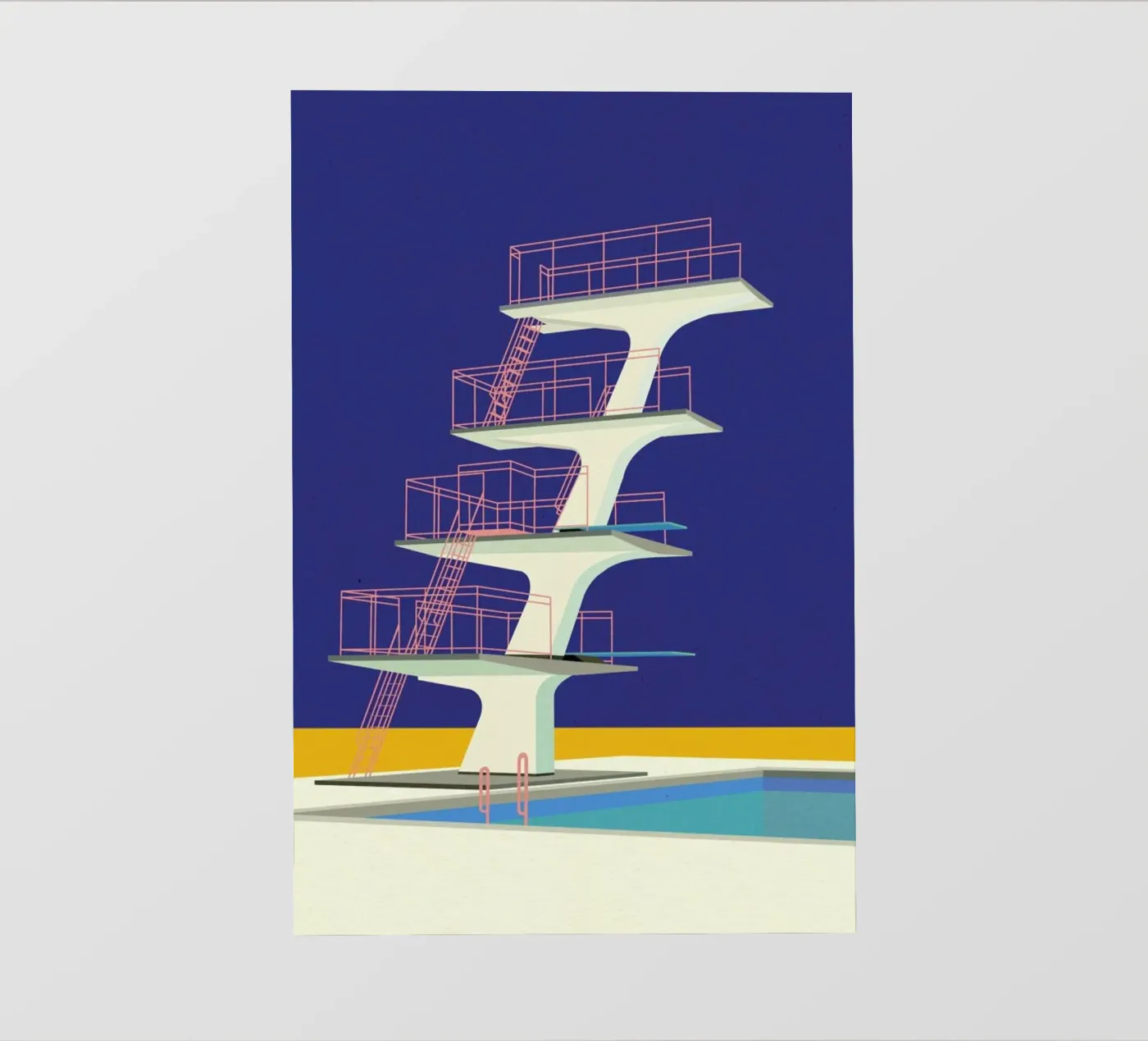 Diving Tower backlit folie van Rosi Feist