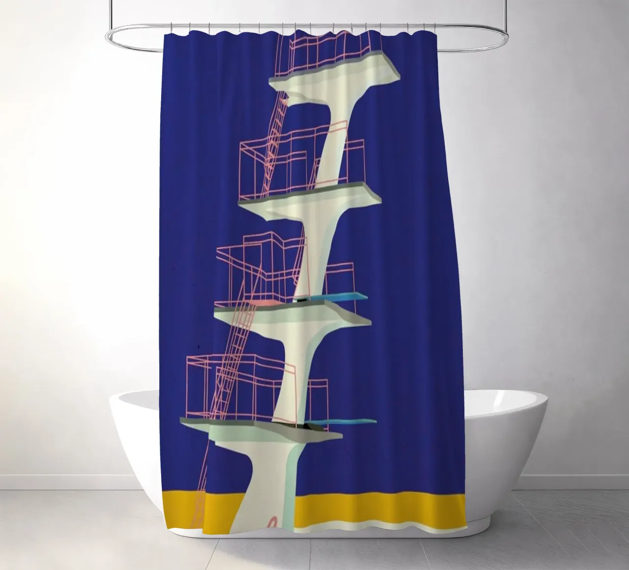 Diving Tower douchegordijn van Rosi Feist