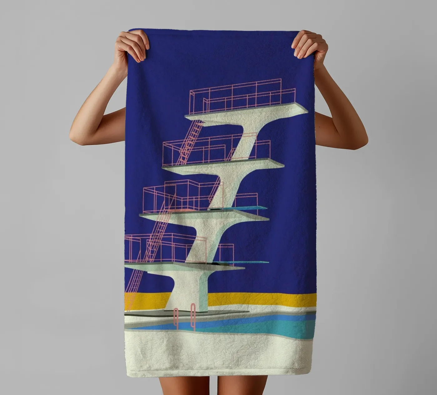 Diving Tower towel by Rosi Feist