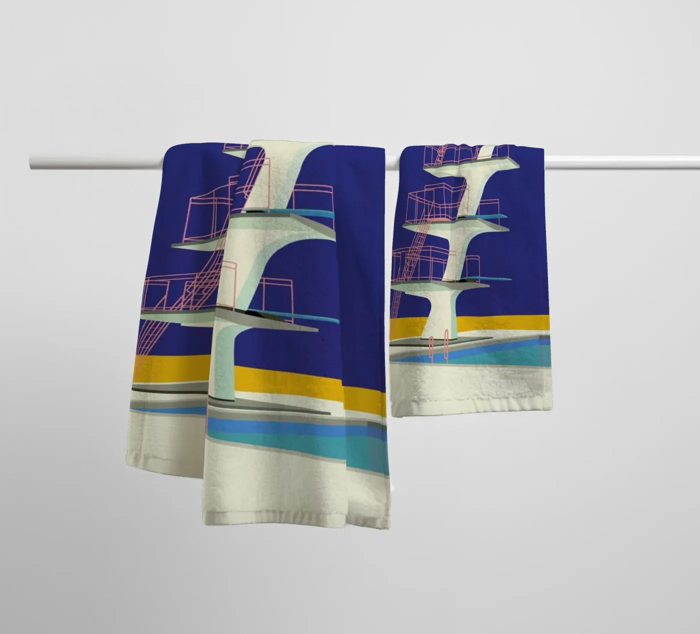 Diving Tower towel by Rosi Feist